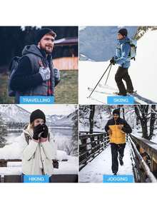 Wireless Music Hat  Cap Beanie Headphones Hat Women Winter Keep Warm Hats Cap Music Beanie With Headphones Built-In Stereo Speakers Mic For Outdoors Sports Running Skiing Christmas Gift For Woman Man Teenagers Her Him Wife & Husband Son Daughter Father Mother - 黑色 - 查看 4