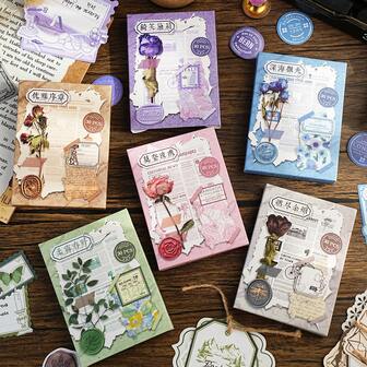  Etori Life ชุด Big Dream สติกเกอร์ลายดอกไม้เรโทร สำหรับ DIY สมุดบันทึก, ถุงกระดาษของขวัญ, ซองจดหมาย, วอลล์เปเปอร์, ปาร์ตี้วินเทจ, เครื่องเขียนสำหรับนักเรียน, สติกเกอร์สำหรับเด็ก, การตกแต่งภาพปะติด, สติกเกอร์แบบกล่อง#สี:30ชิ้น