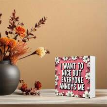 1 Wooden Box Label - Romantic And Whimsical Floral Wreath With Bold Declarations Of Love - Suitable For Home, Office, Gym, Bookshelves, Desktop Decorations, Gifts, Weddings, Memorial Day, Midsummer, New Year, And Book Lovers. 2D Design. - White - View 2