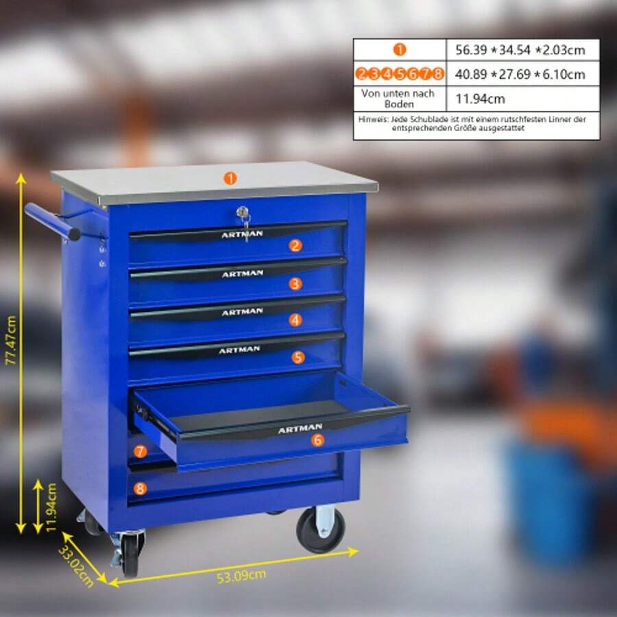 Double Door Clapboardl Multifunctional Tool Trolley - Black & Red (BLAK&RED) - Multicolor 9 - View 1