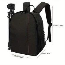 Unisex Multifunctional Camera Backpack - Lightweight DSLR Storage Bag (Fits Canon/Nikon | Large Capacity) -  Double-Shoulder Photography Bag For Outdoor Shooting - 灰色 - 查看 4