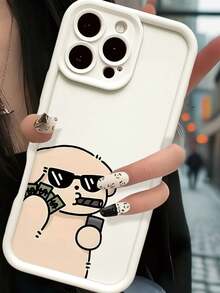 Funda de Teléfono Gruesa Antigolpes con Patrón de Gato Dando Dinero Compatible con iPhone 17 Pro Max, 16/15/14/13/12/11/XS/XR/X/7/8/Mini/Plus/Pro Max/SE, y Galaxy A15 A16 A55 Funda de Teléfono Premium Antideslizante y Antigolpes, Funda de Teléfono de Protección Completa de 360 Grados, Adecuada para Regalos de Halloween y Navidad para Amigos y Parejas - Blanco - Ver 1