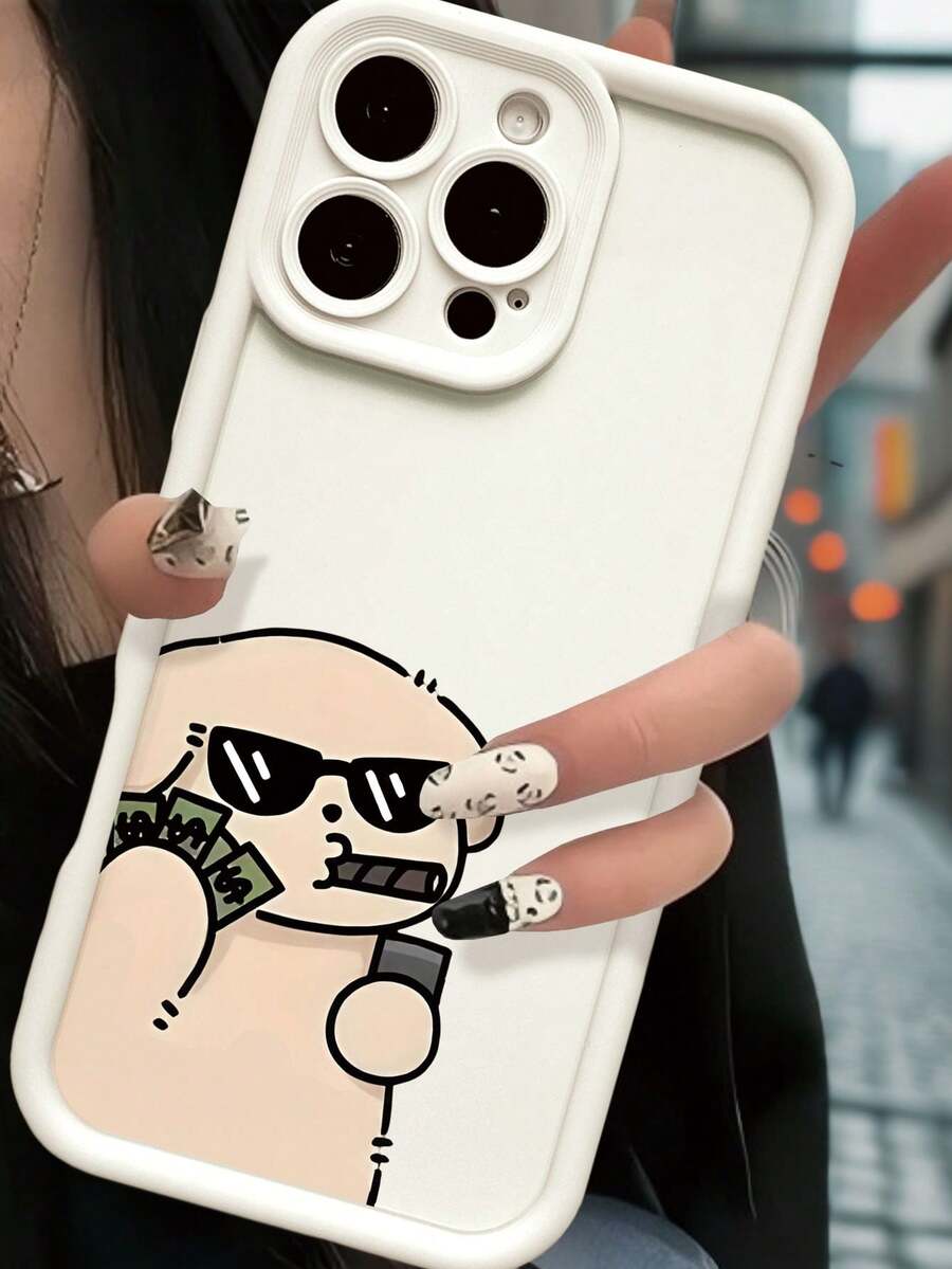 Funda de Teléfono Gruesa Antigolpes con Patrón de Gato Dando Dinero Compatible con iPhone 17 Pro Max, 16/15/14/13/12/11/XS/XR/X/7/8/Mini/Plus/Pro Max/SE, y Galaxy A15 A16 A55 Funda de Teléfono Premium Antideslizante y Antigolpes, Funda de Teléfono de Protección Completa de 360 Grados, Adecuada para Regalos de Halloween y Navidad para Amigos y Parejas - Blanco - Ver 1