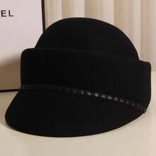 1 pieza Boina de lana elegante de unicolor para mujer, estilo ecuestre británico, sombrero cálido y a prueba de viento para exteriores, gorra de estilo periodista versátil y de moda, adecuada para viajes y compras - Multicolor - Ver 7