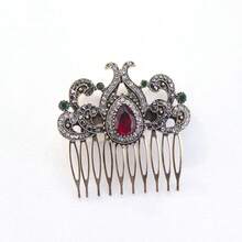 1 pezzo Pettine per capelli da donna in stile ottomano vintage, con motivo floreale traforato, accessorio per capelli classico nepalese, adatto per festival tradizionali arabi