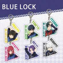 Llaveros acrílicos de personajes del anime BLUE LOCK, disponibles en diseños de Isagi Yoichi, Bachira Meguru, Nagi Seishiro, Chigiri Hyoma, Rin Itoshi y Mikage Reo. Con un diseño triangular, son frescos y elegantes, ideales como regalos para convenciones de cómics. - Multicolor - Ver 1