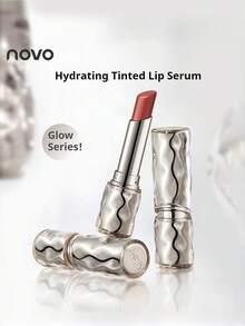 NOVO Rouge à lèvres longue tenue et hydratant avec un éclat naturel, convient pour le port quotidien, les remises de diplômes, les fêtes, les cadeaux, l'automne/l'hiver, le style Y2K, marque pour femmes - 200# Thé au lait à la cannelle - Voir 3