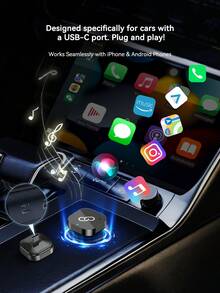 Spedal 2025款无线CarPlay/Android Auto适配器，Type-C USB转换器，有线转无线，自动连接稳定，兼容2016年及之后车型和iOS 10+/Android 11系统