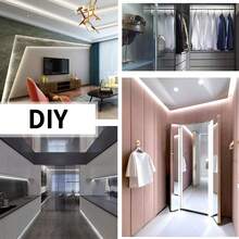 5V LED Light Strip, Warm White/Cool White, USB Powered With Built-In Switch Button, Easy Installation, Suitable For Bedroom, Wardrobe, Cabinet, Home DIY Lighting - white light - View 7