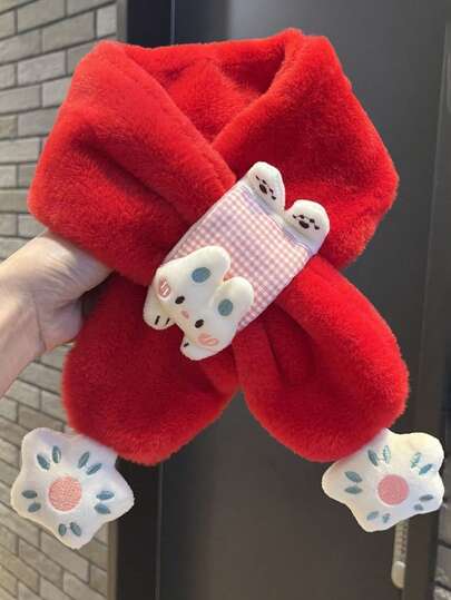1 chiếc khăn quàng cổ hình thỏ bông dễ thương cho bé gái - Khăn quàng cổ mùa xuân, khăn quàng cổ hình động vật, khăn quàng cổ chéo giữ ấm cổ, khăn quàng cổ ngoài trời, khăn quàng cổ trẻ em - khăn quàng cổ trường học - khăn quàng cổ học sinh - quà tặng bạn bè, thỏ Phục Sinh