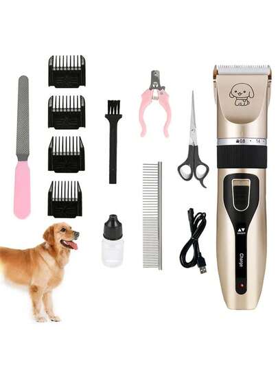 Cortadora de pelo profesional para perros y gatos, herramienta de aseo recargable por USB para mascotas, tijeras inalámbricas con cuchillas desmontables,cortadora de pelo eléctrica para perros y gatos, recortadora de mascotas, herramientas de aseo para mascotas