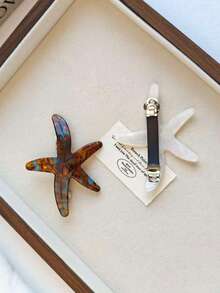1pc/2pcs New Elegant Acetate Starfish Hair Clips, Versatile Spring Clamps, Suitable For All Seasons - Multicolor - View 5