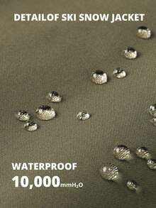 CAMEL CROWN 男式山地雪防水滑雪夹克可拆卸风帽防风羊毛派克大衣防雨夹克冬季外套 - 橄欖綠 - 查看 5