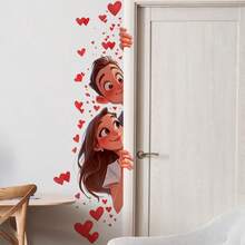 Classic Couple Heart Pattern Wall Decal - Removable Self-Adhesive PVC Sticker For Bedroom, Study Door, And More - Durable Plastic Decor With Irregular Shape, Study Room Decoration | Romantic Decor | Easy Installation, Love Decor - Multicolor - View 8