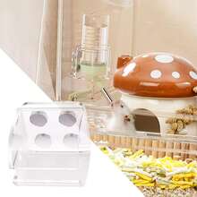 亚克力磁性仓鼠水瓶架，透明喂食器支架，防漏小型宠物水瓶架，适用于亚克力笼子 - 白色 - 查看 3