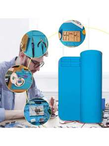 Magnetic Mat Silicone Work Mat Soldering Station Mat Heat Resistant  Anti-Static For Electronic Phone Laptop Watch Repair - Blue - View 6