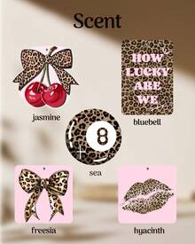 5Pcs Leopard Car Air Fresheners Car Interior Accessories Hanging Scents Anime Freshener Automotive Room Decor For Women Teen Girls Gift - 豹 - 查看 7