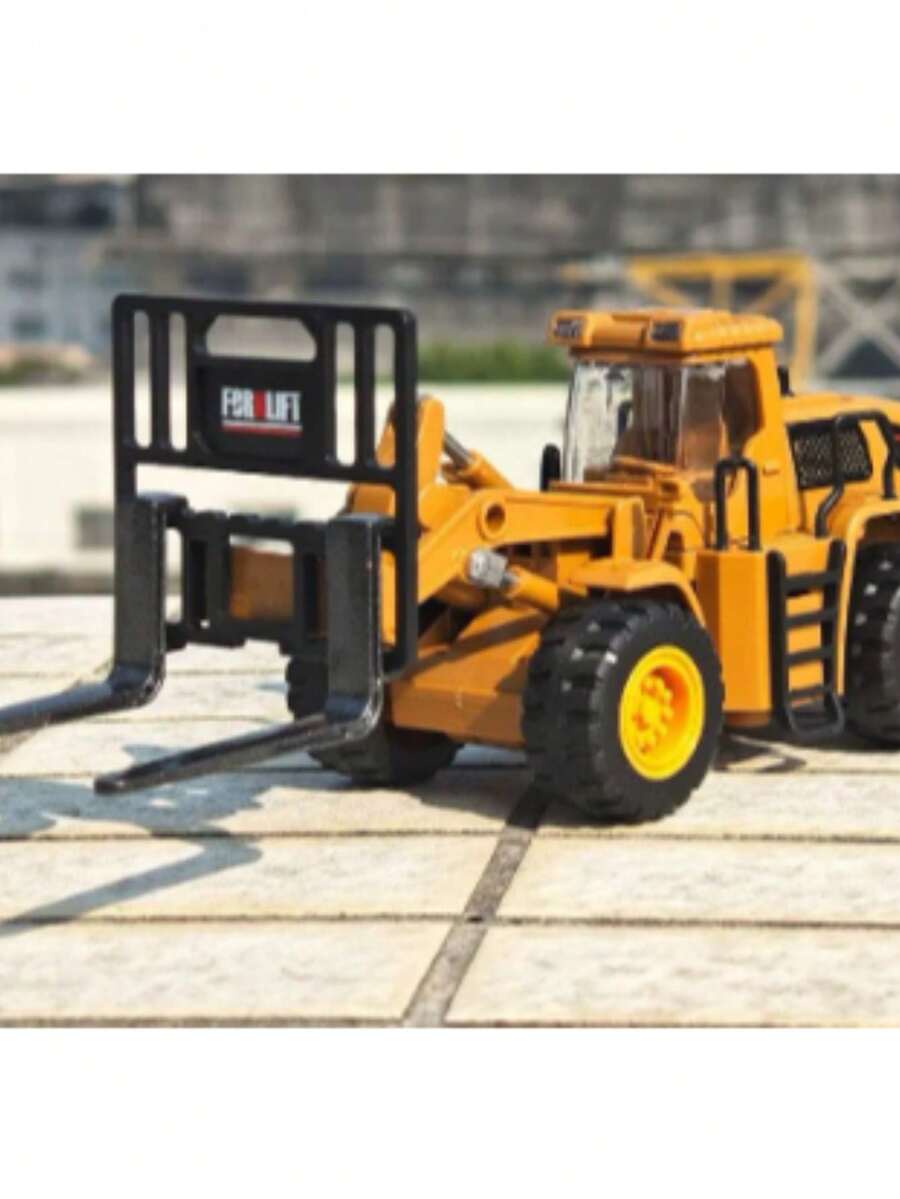 Miniature Excavator Roller Compressor Scale 1:50 With Friction XZ-1794 - Large Forklift - View 1