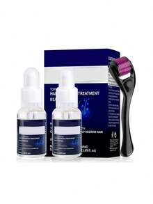 2 botellas, 100 ml en total.Aceite Esencial De Cuidado Capilar Para Cabello Dividido Adecuado Para Todo Tipo De Cabello,con un rodillo de microagujas morado de 0,25 mm de regalo,Acondicionador para hombres con 5 % de minoxidil para un cabello más suave y grueso - cuidado del cabello - Ver 6