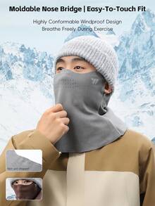 WEST BIKING Fahrrad Schal Winter Windschutz Gesichtsmaske Hautfreundlich Warm Tubulär Fahrrad Gesichtsmaske Unisex - Dunkelgrau - Übersicht 5