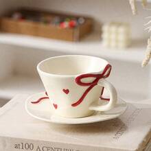 Ceramic Cup Coffee Cup Water Cup Mug Tea Cup Cup Dust-Proof Creative Cute Retro Vintage Feel Blooming Flowers - Cups and Saucers, Hand-pinched Ribbons - View 5