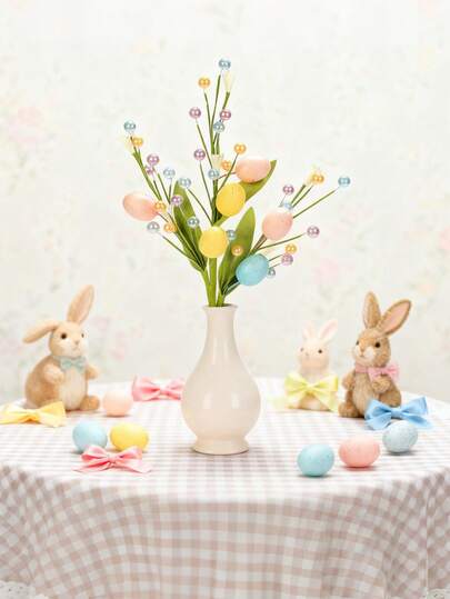 kumozawa 1pc Realistic Easter Egg Berry Stem, Easter Decoration, Easter Party Supplies