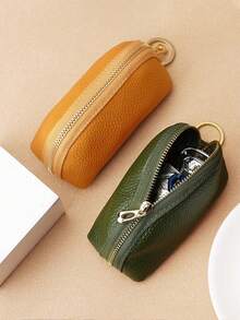 1pc Vintage Leather Wallet Card Holder Coin Purse Makeup Bag Lipstick & Coin Case Portable Travel Organizer Personalized Mini Coin Purse Women Wallet Mini Wallet Autumn Coin Purse For Women Wallet Purse Wallet Small Wallet Wallet Keychain Coin Wallet - Multicolor - View 6