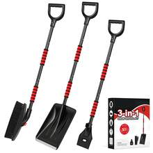 3-In-1 Snow Shovel Kit Detachable Rotatable Snow Brush Ice Scrapper For Car Camping Garden With Ergonomic EVA Grip - Black - View 1