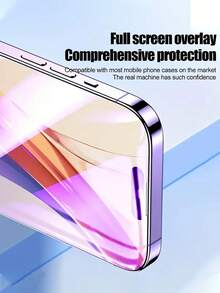 Protetor de tela roxo antipoeira para iPhone 17/17 Pro/17 Pro Max/17 Air, com revestimento eletrodepositado antirreflexo AR, anti-impressão digital, resistente a arranhões, anti-queda e à prova de poeira. Ideal para proteção da tela do fone de ouvido, escritório e casa. À prova d'água, resistente a choques, anti-queda e resistente a arranhões. - Roxa - Ver 8