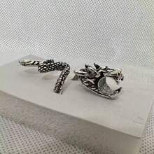 1pc Chinese Style Dragon Shaped Adjustable Smoking Ring, Creative Finger Ring Cigarette Holder, Unique Personalized Accessory, Suitable For Traditional Smoking Accessories, Adult Party Favor, Cigarette Accessories