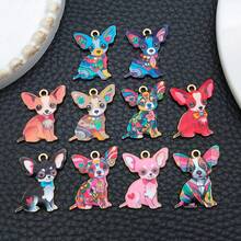 吉娃娃吊坠，5/10 件装热销合金珐琅狗吊坠，可用于 DIY 项链和手链。 - 均碼 - 查看 17