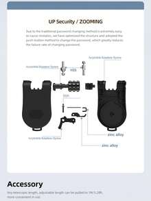 Retractable Steel Wire Password Lock, 3-Digit Password Anti-Theft Device, Extended Steel Wire Lock, Scooter/Bicycle Security Lock, Helmet Anti-Theft Password Lock, Luggage Security Protection Lock, Portable Retractable Password Lock, Multi-Function Steel Wire Lock, Sports Equipment Anti-Theft Lock, Travel Luggage Password Lock, Adjustable Length Steel Wire Lock, Anti-Cut Anti-Theft Steel Wire Lock - Multicolor - View 3