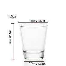 2pcs PARTY Glass Set, 1.5 Oz Loose Glass, Heavy Bottom Tequila Glass, Perfect For Whiskey, Tequila, Espresso, Etc. It Is Also An Ideal Gift For Friends, Men, Family, And Gatherings. - Clear - View 2