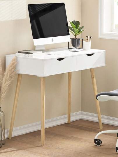 SoBuy FWT40 WN, Home Office Tafel Bureau Computer Workstation Drawers view 2