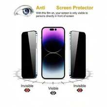 Bộ 4 miếng dán bảo vệ màn hình, tương thích với iPhone 6/7/8/11/12/13/14/15/Pro Max, XS, XR, Xs Max - Kính cường lực bóng, chống nhìn trộm và chống vỡ, tăng cường bảo vệ màn hình. - màu đen - Xem 4