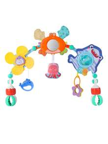 0-12 Months Baby Sensory Rattle, Bee/Ocean Theme Options, Soft Contrasting Colors To Attract Attention, Visual Tracking Training, Chewable & Detachable, Nursery Decor Hanging Toy, Newborn Stimulation Toy, Gift For Baby Boys And Girls, Children's Day Present - Multicolor - View 12