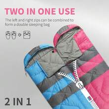 Sleeping Bags, Camping Sleeping Bag For Adults, 3 Season Warm & Cool Weather, Lightweight Waterproof Sleeping Bags For Indoor Outdoor Camping Traveling BackpacFKing, Pink/Blue/Black,Pink - Pink - 查看 4
