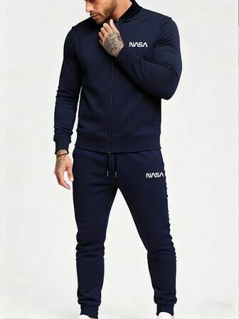 Herren Lässige modische Outdoor-Sport Hose und Jacke Set, Herbst/Winter