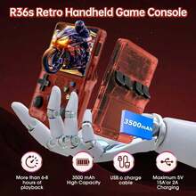 R36S Retro Handheld Game Console, 3.5 Inch IPS Screen, 64GB Memory, Over 40,000 Games, Based On LINXU Open Source ARKOS, 3500mAh Battery (Dark Blue) - Rosy - View 6