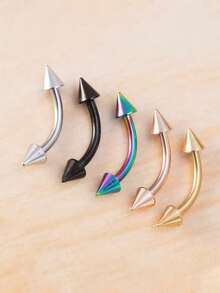 10pcs Versatile Minimalist Stainless Steel Curved Bar Nose Studs & Earrings, Multi-Functional, Suitable For Men & Women, Elegant Christmas/Birthday Gift - Multicolor - View 3