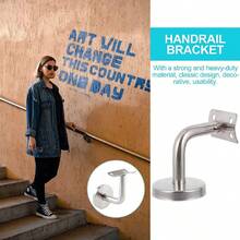 Soportes de Pasamanos de Acero Inoxidable, Soportes de Barandilla de Escalera Soporte Decorativo de Rieles de para Baño Apto para Interior y Exterior Escaleras - Plateado - Ver 4