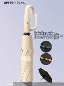 1把防风自动伞，24根伞骨，高密度防水面料，全自动反向折叠 - 旋转环锁手柄 - 易携爪柄 - 便携旅行伞 - 防雨防紫外线，UPF50+，黑色防紫外线涂层，一键开合，适用于暴雨和大风天气，雨季必备