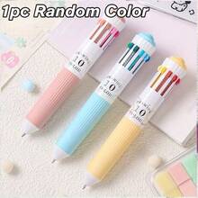 3 Sets Of 28-Color Ballpoint Pens, 10-In-1, Multi-Color Gel Pens, 1 Or 3 Top Retractable For Drawing And Writing, Cute Doodle, Multi-Functional Soft Rubber Cover For Comfortable Grip, Cute Gel Pens, Spherical Pens For Writing, Retractable Pens, Gel Pens, Creative Writing Tools, Cute Design, Doodle Style, Lightweight Pens, Smooth Ink Flow, Artists, Stationery - 1件(顏色隨機) - 查看 5
