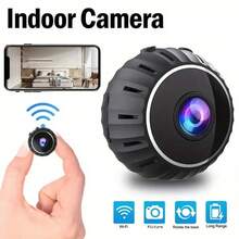 1pc Intelligent Mini Surveillance Camera, 1080P Full HD Camera, Supporting WIFI Connection, Night Vision, Remote Viewing Of Mobile APP, USB Charging, Simple Installation, Suitable For Office/Home Indoor/Outdoor, Protecting The Security Of The Elderly | Children | Pets. - Black - View 2