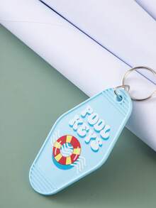 1个PVC材质的汽车旅馆主题汽车钥匙扣，时尚钥匙牌，趣味礼物，可爱礼品，汽车配件 - 多色2 - 查看 12