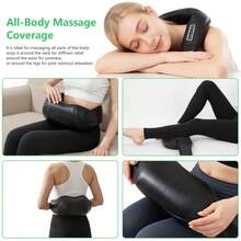 Shiatsu Neck And Shoulder Back Massager With Heat – Electric Deep Tissue Kneading Back And Neck  Massage Pillow For Pain Relief And Relaxation – Perfect Gifts For Mother's Day, Father's Day, Birthdays, And Christmas.(NOT Cordless) - màu đen - Xem 3