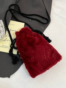 Winter And Autumn Santa Claus Cute Cartoon Red Small Bag For Girls - Knitted Shoulder Bag - Red - View 8