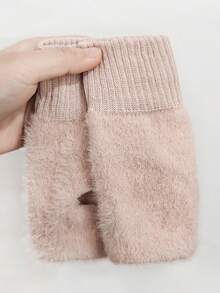 1 Pair New Winter Fingerless Gloves For Women, Mink Fleece Soft Warm Plush Knitted Gloves – Versatile Touch Screen For Office & Student Writing - Multicolor - View 15