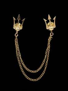 1pc Fashionable Business Elegant Luxury Unique Personalized Bee Crown Trident Antler Brooch Pin, Men's Holiday Party Business Commute Jewelry - Multicolor - View 7