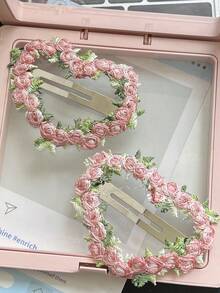 6 chiếc kẹp tóc hình hoa chủ đề tình yêu - Phụ kiện tóc đơn giản và đa năng dành cho bé gái, kẹp càng cua, kẹp tóc cài, kẹp tóc cài đầu, phụ kiện tóc - Nhiều màu - Xem 9